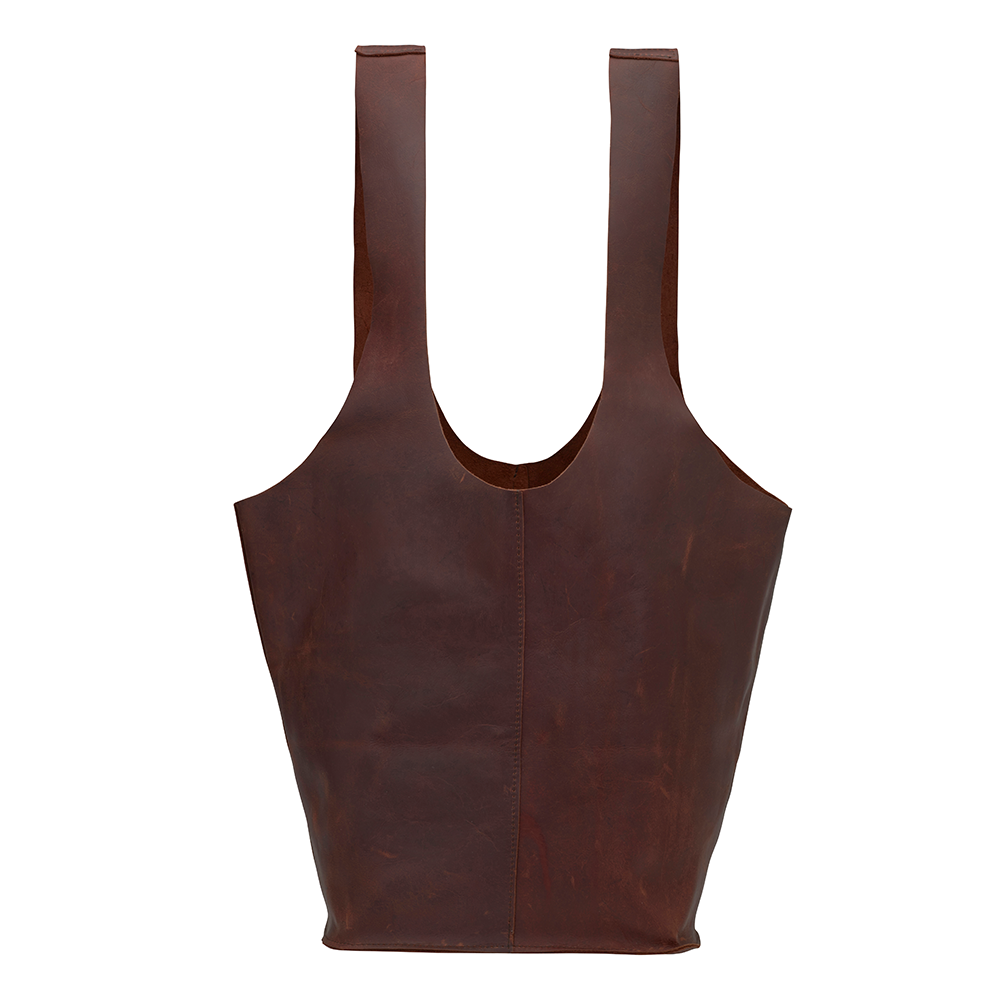 Rosewood Leather Bucket Bag