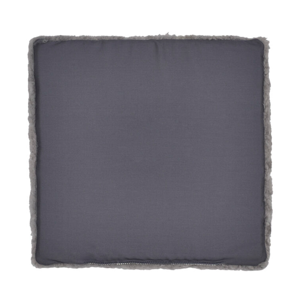 Square Sheepskin Seat Covers in Dark Grey
