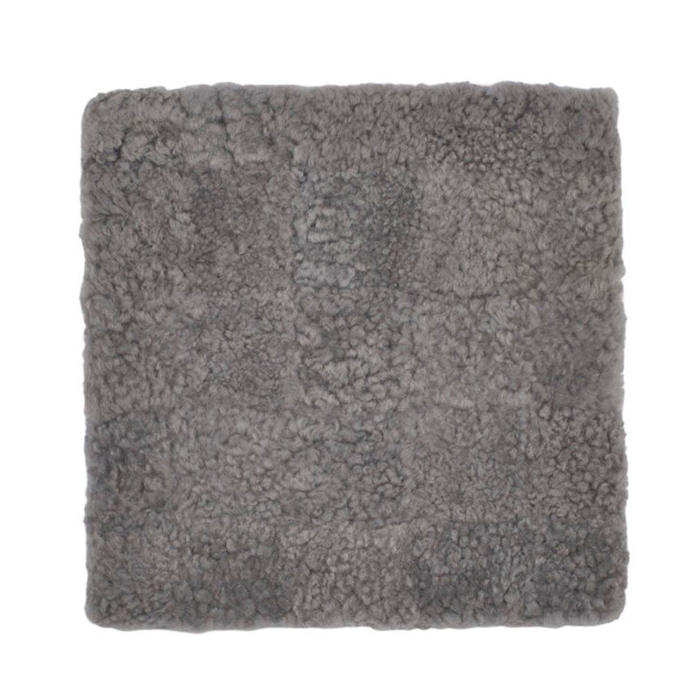 Square Sheepskin Seat Covers in Dark Grey
