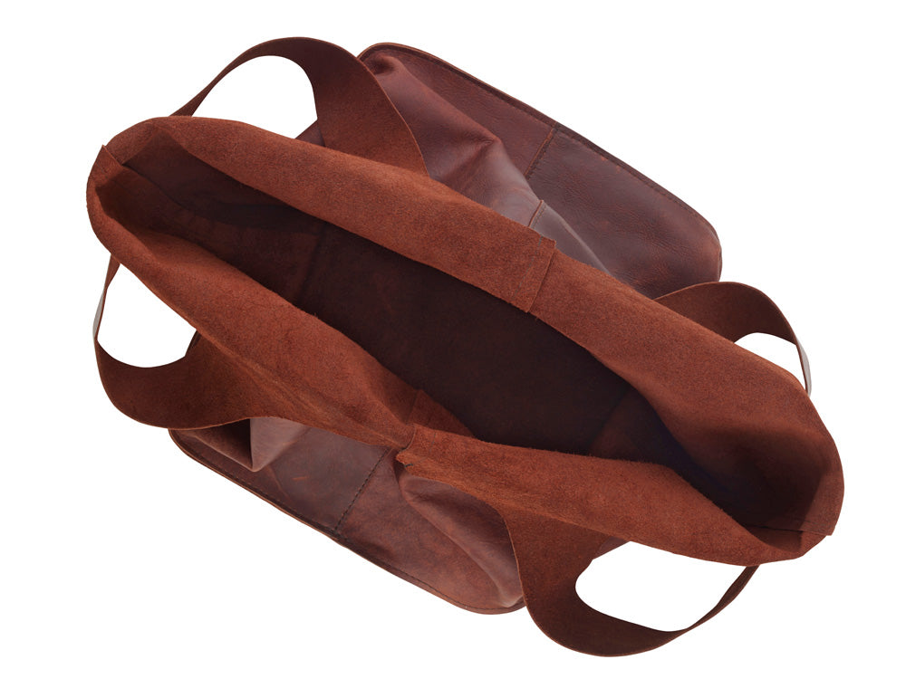 Rosewood Leather Bucket Bag