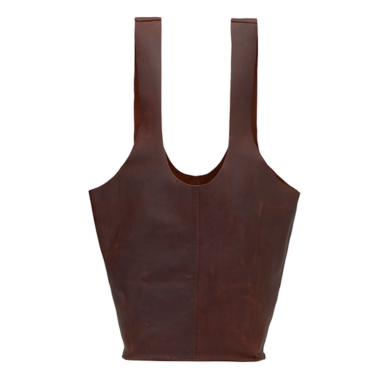 Rosewood Leather Bucket Bag