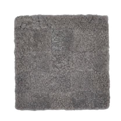 Square Sheepskin Seat Covers in Dark Grey