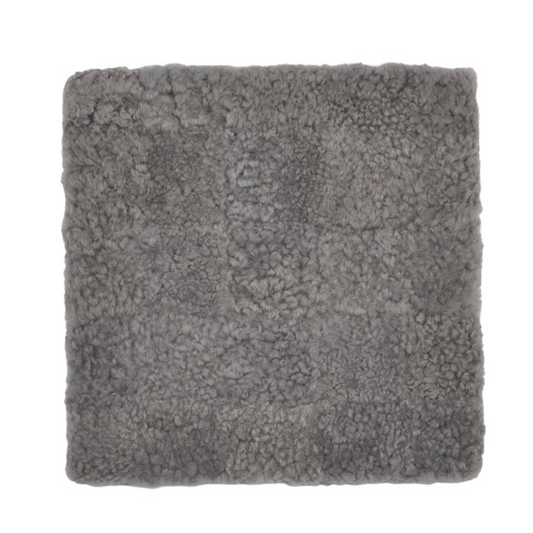 Square Sheepskin Seat Covers in Dark Grey