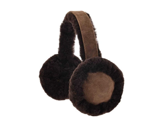 Sheepskin Earmuffs In Chocolate Brown